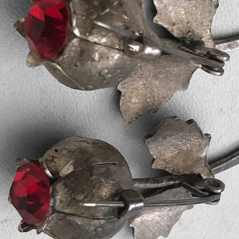 Art Deco C-Clasp Scottish Thistle Brooch Set